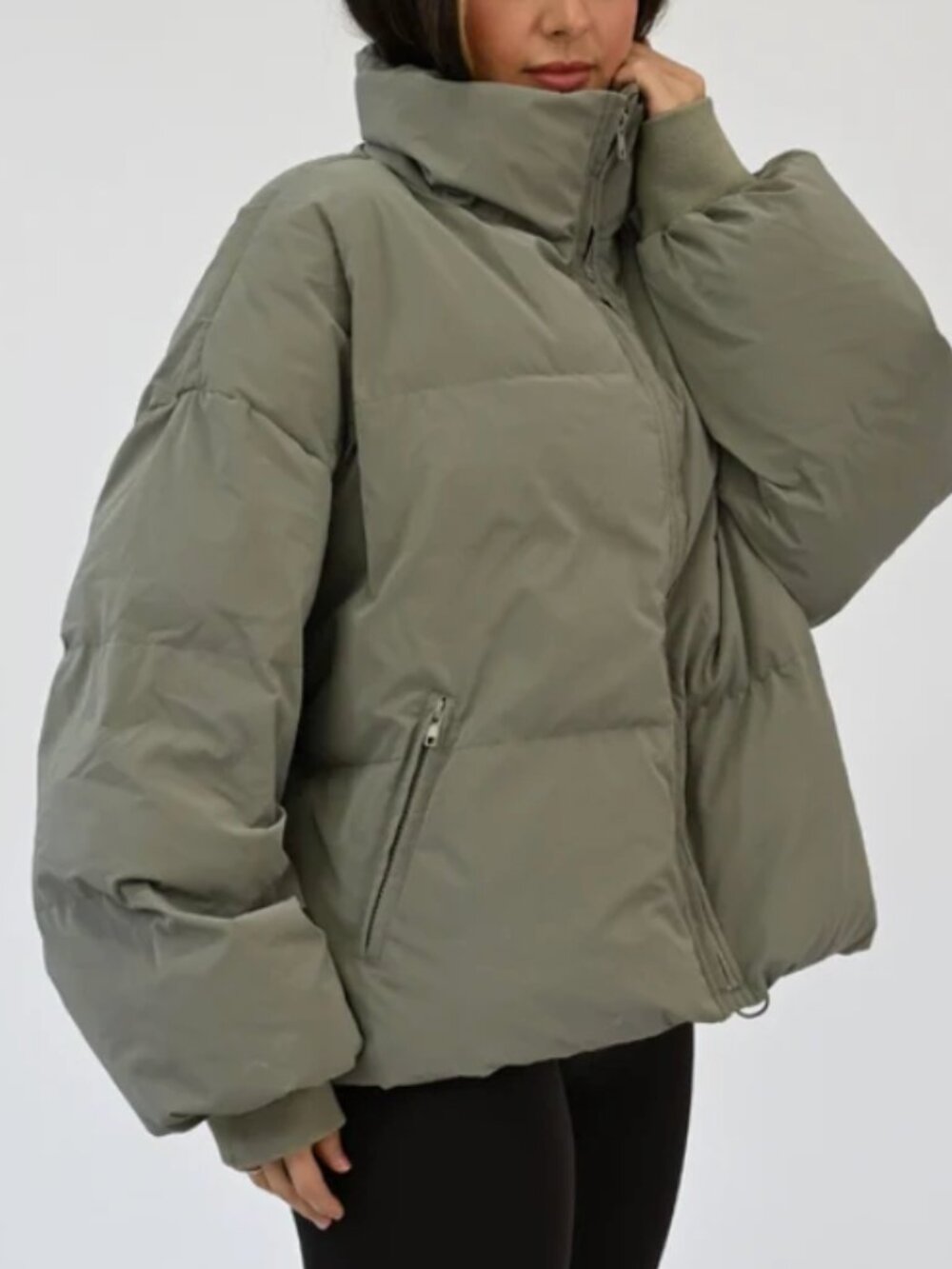 SET ACTIVE Sage Green Puffer Jacket